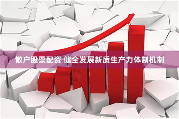 散户股票配资 健全发展新质生产力体制机制